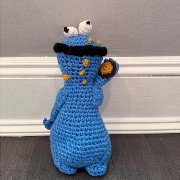 Sesame Street Other - VINTAGE 1978 HANDMADE Sesame Street Cookie Monster Crochet Stuffed Animal Toddle